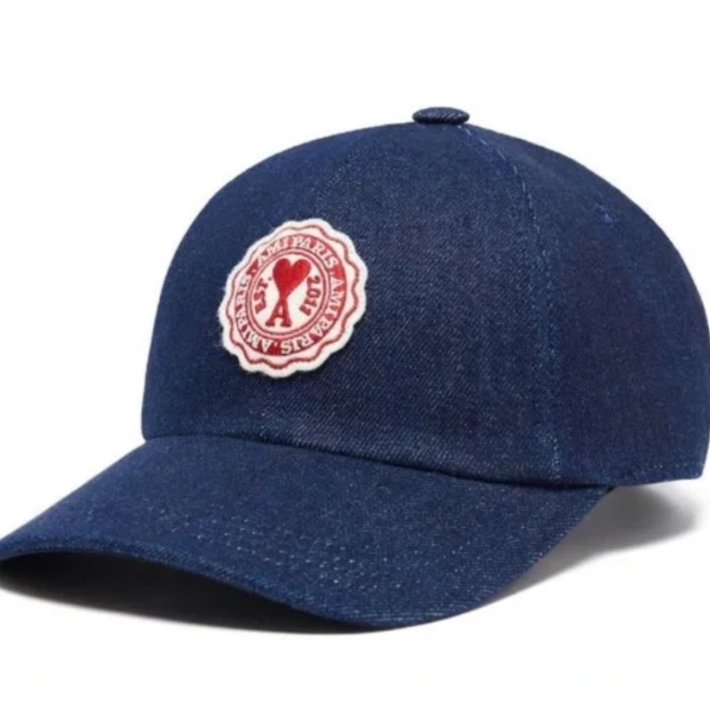 Ami Paris Denim Baseball Hat